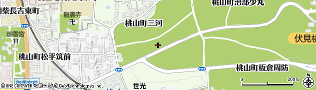 京都府京都市伏見区桃山町三河周辺の地図