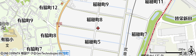 愛知県半田市稲穂町周辺の地図