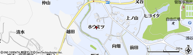 愛知県新城市浅谷ホウミツ周辺の地図