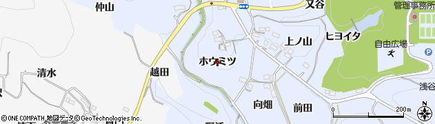 愛知県新城市浅谷（ホウミツ）周辺の地図
