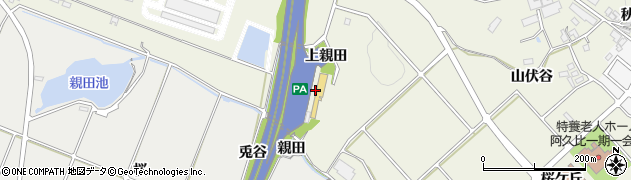 愛知県阿久比町（知多郡）卯坂（上親田）周辺の地図