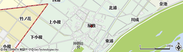 愛知県岡崎市下佐々木町（屋敷）周辺の地図