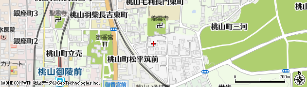 京都府京都市伏見区桃山筑前台町6周辺の地図