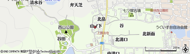 京都府長岡京市長法寺（山ノ下）周辺の地図