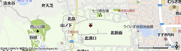 京都府長岡京市長法寺（谷）周辺の地図