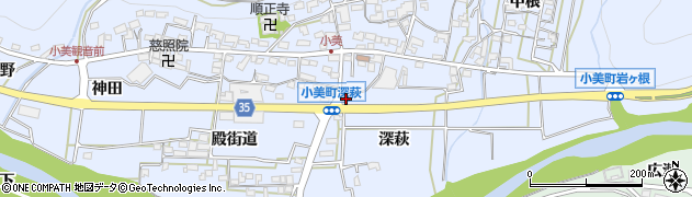 愛知県岡崎市小美町深萩186周辺の地図