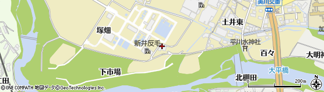 愛知県岡崎市大平町（土井下）周辺の地図
