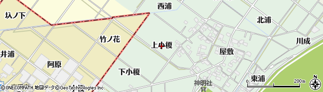 愛知県岡崎市下佐々木町（上小榎）周辺の地図