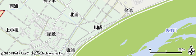 愛知県岡崎市下佐々木町（川成）周辺の地図