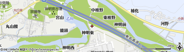 愛知県岡崎市岡町（中椎野）周辺の地図