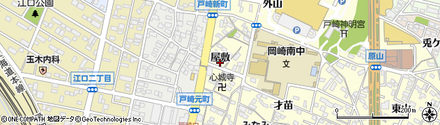 愛知県岡崎市戸崎町屋敷102周辺の地図