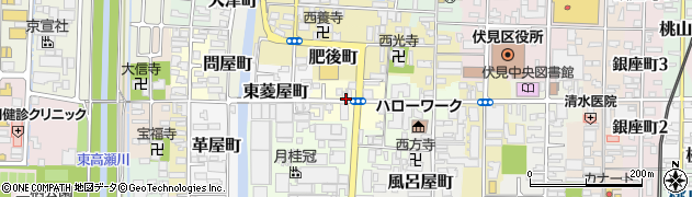 京都府京都市伏見区西町周辺の地図