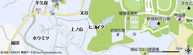 愛知県新城市浅谷（ヒヨイタ）周辺の地図