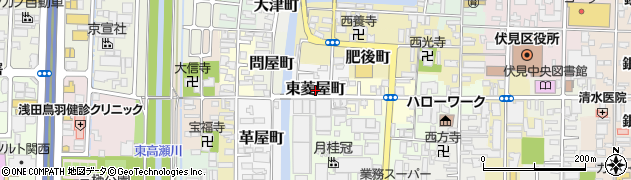 京都府京都市伏見区東菱屋町周辺の地図