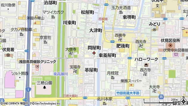〒612-8359 京都府京都市伏見区問屋町の地図