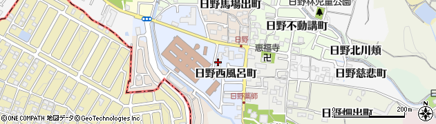 京都府京都市伏見区日野西風呂町周辺の地図