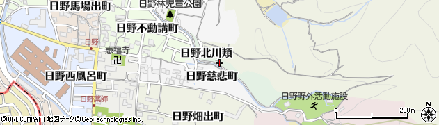 京都府京都市伏見区日野北川頬周辺の地図