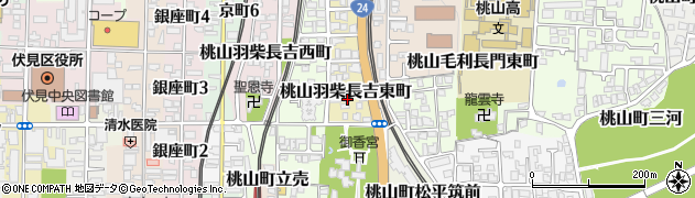 京都府京都市伏見区桃山羽柴長吉東町周辺の地図