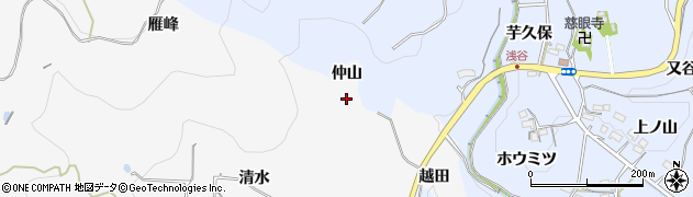 愛知県新城市須長（仲山）周辺の地図