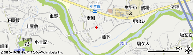 愛知県岡崎市生平町（藤下）周辺の地図