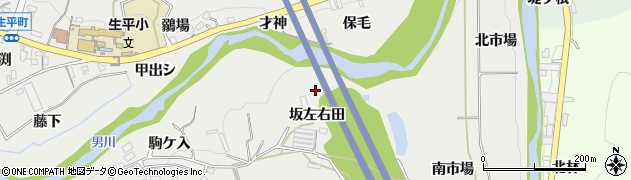 愛知県岡崎市生平町（坂左右田）周辺の地図