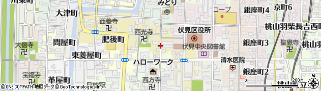 京都府京都市伏見区紺屋町周辺の地図