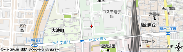 三重県四日市市宝町周辺の地図