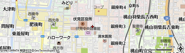 京都府京都市伏見区竹中町周辺の地図