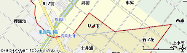 愛知県安城市河野町（圦ノ下）周辺の地図