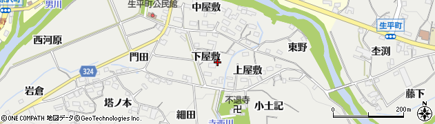 愛知県岡崎市生平町周辺の地図