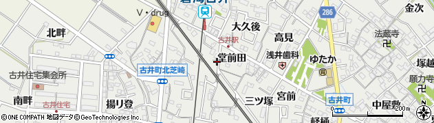 愛知県安城市古井町堂前田35周辺の地図