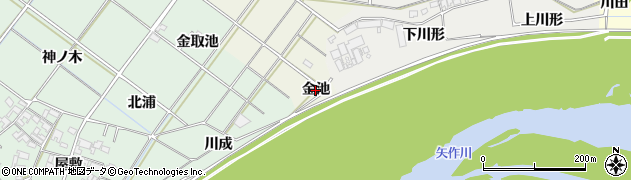 愛知県岡崎市上佐々木町（金池）周辺の地図