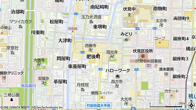 〒612-8352 京都府京都市伏見区肥後町の地図
