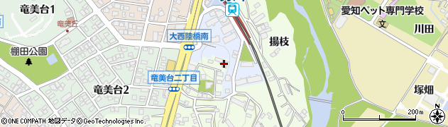 愛知県岡崎市大西町（揚枝）周辺の地図