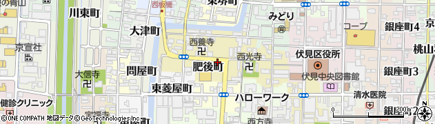 京都府京都市伏見区肥後町周辺の地図