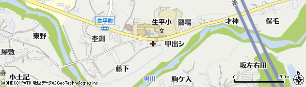 愛知県岡崎市生平町（甲出シ）周辺の地図