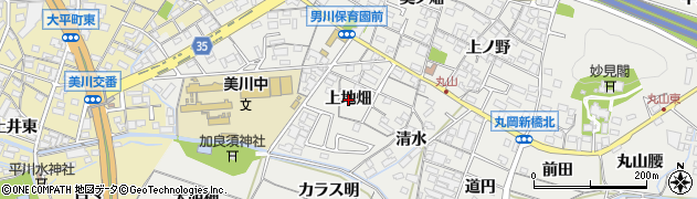 愛知県岡崎市丸山町（上地畑）周辺の地図
