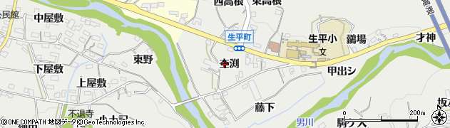 愛知県岡崎市生平町（杢渕）周辺の地図