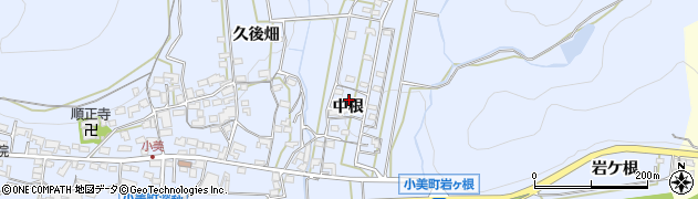 愛知県岡崎市小美町（中根）周辺の地図