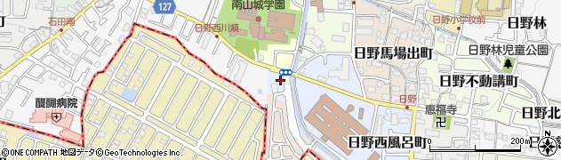 ファミリーマート伏見日野西風呂店周辺の地図