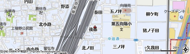 京都府向日市上植野町（後藤）周辺の地図