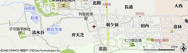 京都府長岡京市粟生（弁天芝）周辺の地図