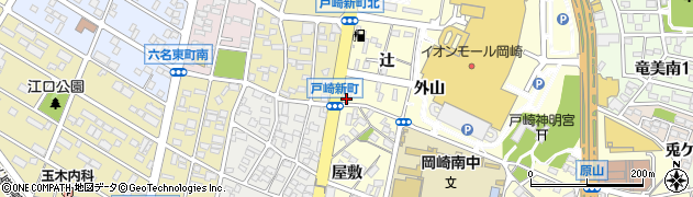 愛知県岡崎市戸崎町郷畔周辺の地図