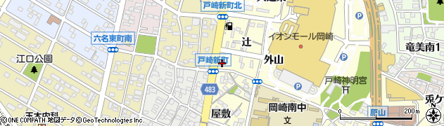 愛知県岡崎市戸崎町郷畔20周辺の地図
