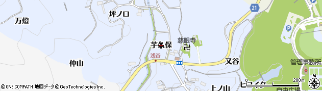 愛知県新城市浅谷（芋久保）周辺の地図