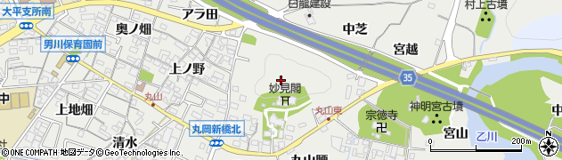 愛知県岡崎市丸山町（経ケ峯）周辺の地図