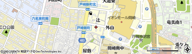 愛知県岡崎市戸崎町辻35周辺の地図