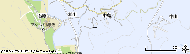 京都府宇治市東笠取中島周辺の地図