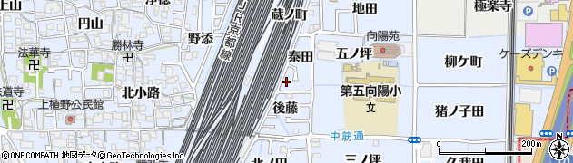 京都府向日市上植野町（泰田）周辺の地図