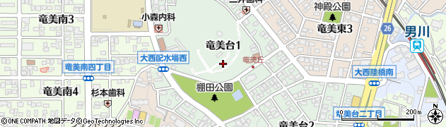 愛知県岡崎市竜美台周辺の地図